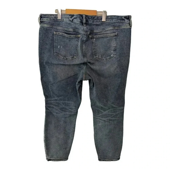 Torrid Denim Womens Plus Size 22T Blue Distressed Ripped Mid-rise Skinny Jeans - Picture 7 of 14